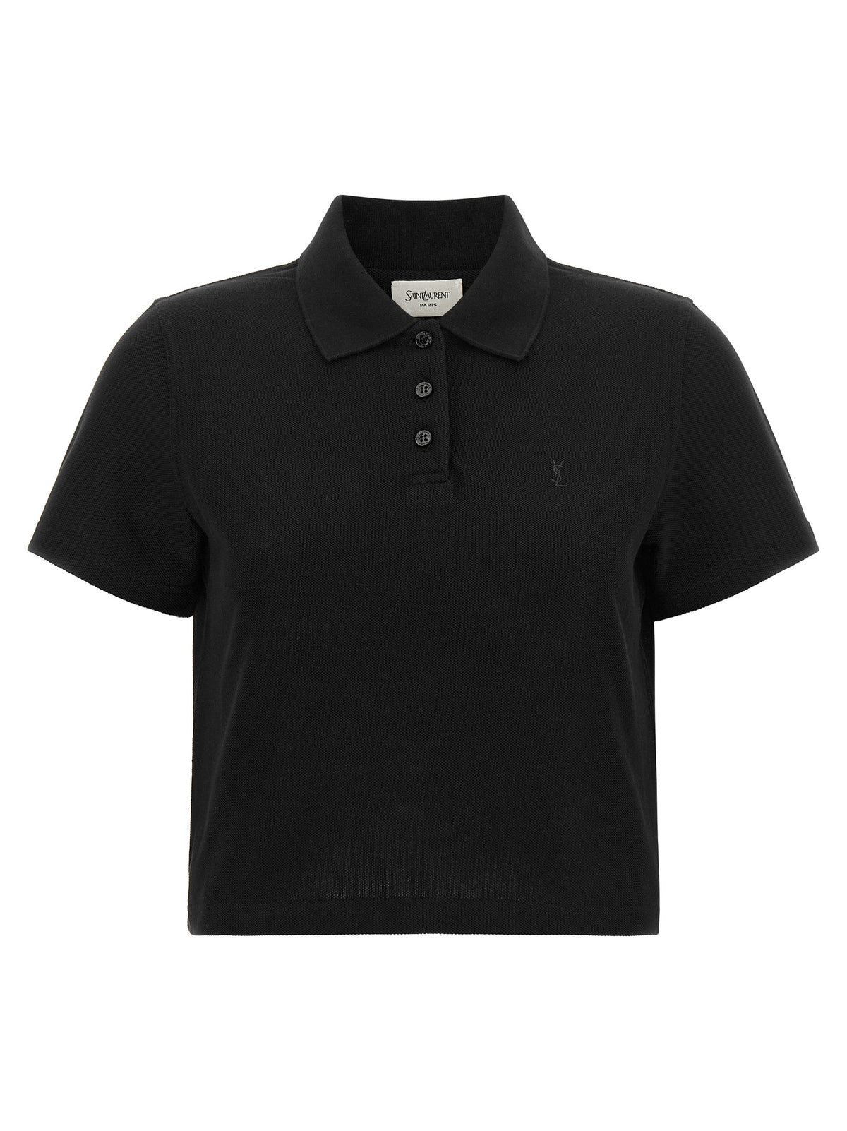 Saint Laurent Schwarzes Baumwoll-Polohemd