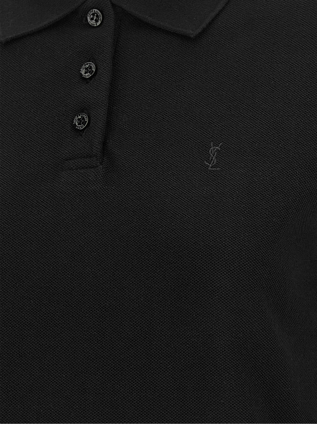 Saint Laurent Schwarzes Baumwoll-Polohemd