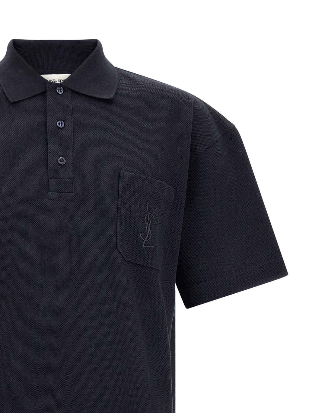 Saint Laurent Blaues Baumwoll-Polohemd