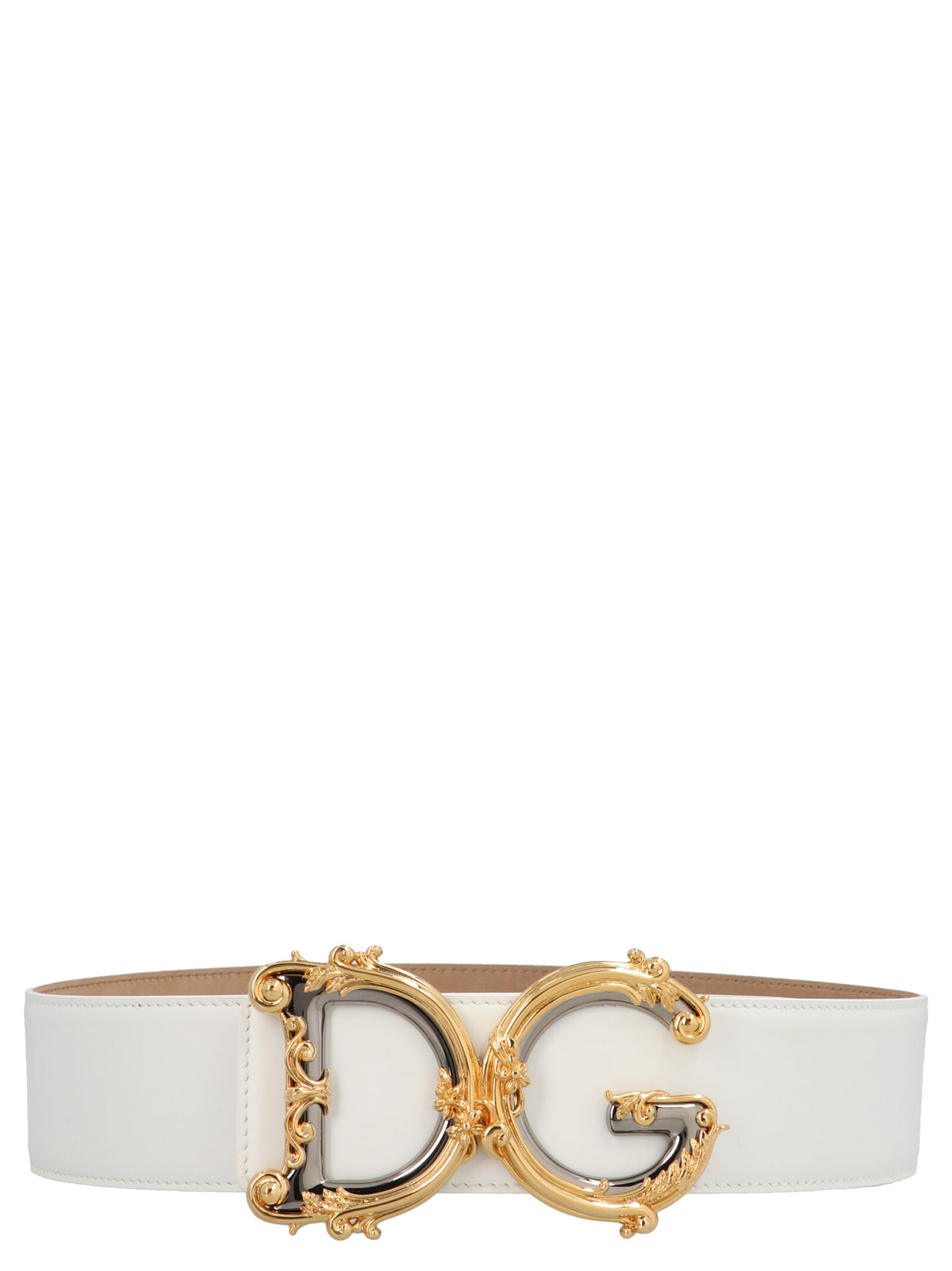 Dolce & Gabbana White Calfskin Regular Belt