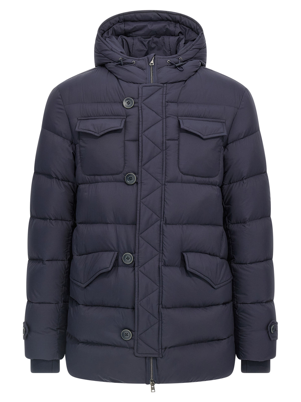 Herno Blaue Polyamid-Jacke in voller Länge