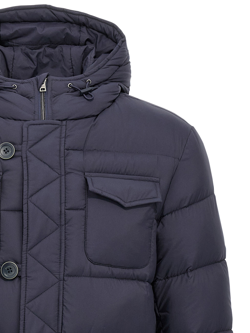 Herno Blaue Polyamid-Jacke in voller Länge