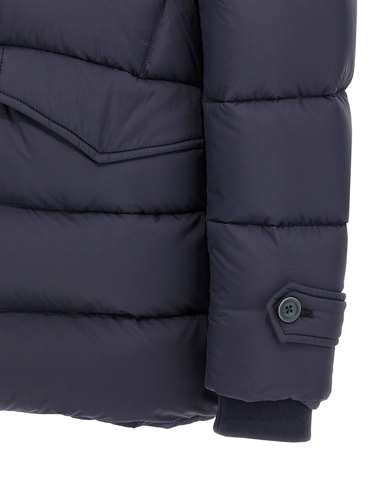 Herno Blaue Polyamid-Jacke in voller Länge