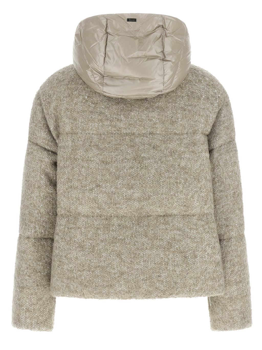 Herno Beigefarbene Vollflauschjacke aus Wolle
