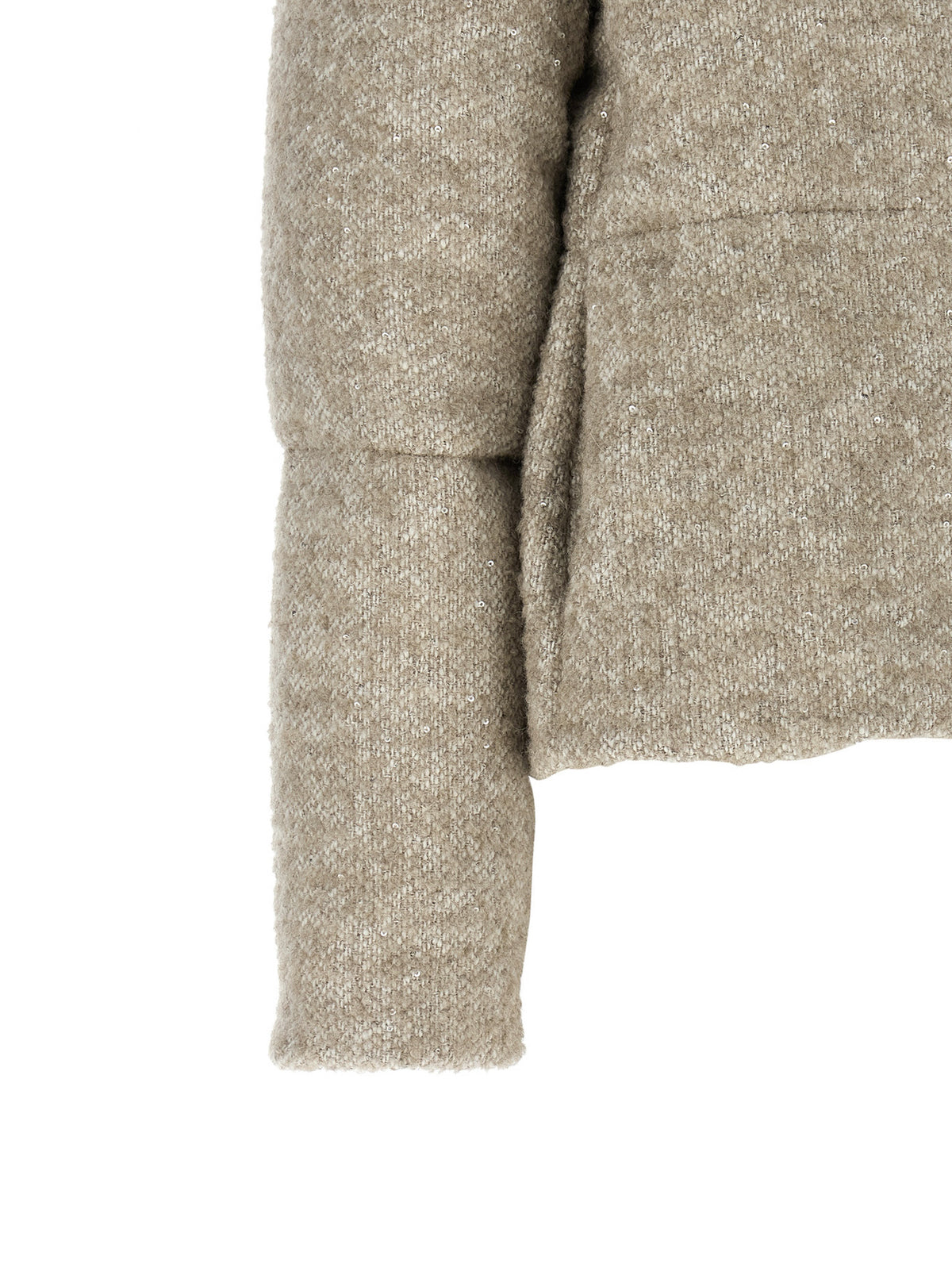 Herno Beigefarbene Vollflauschjacke aus Wolle