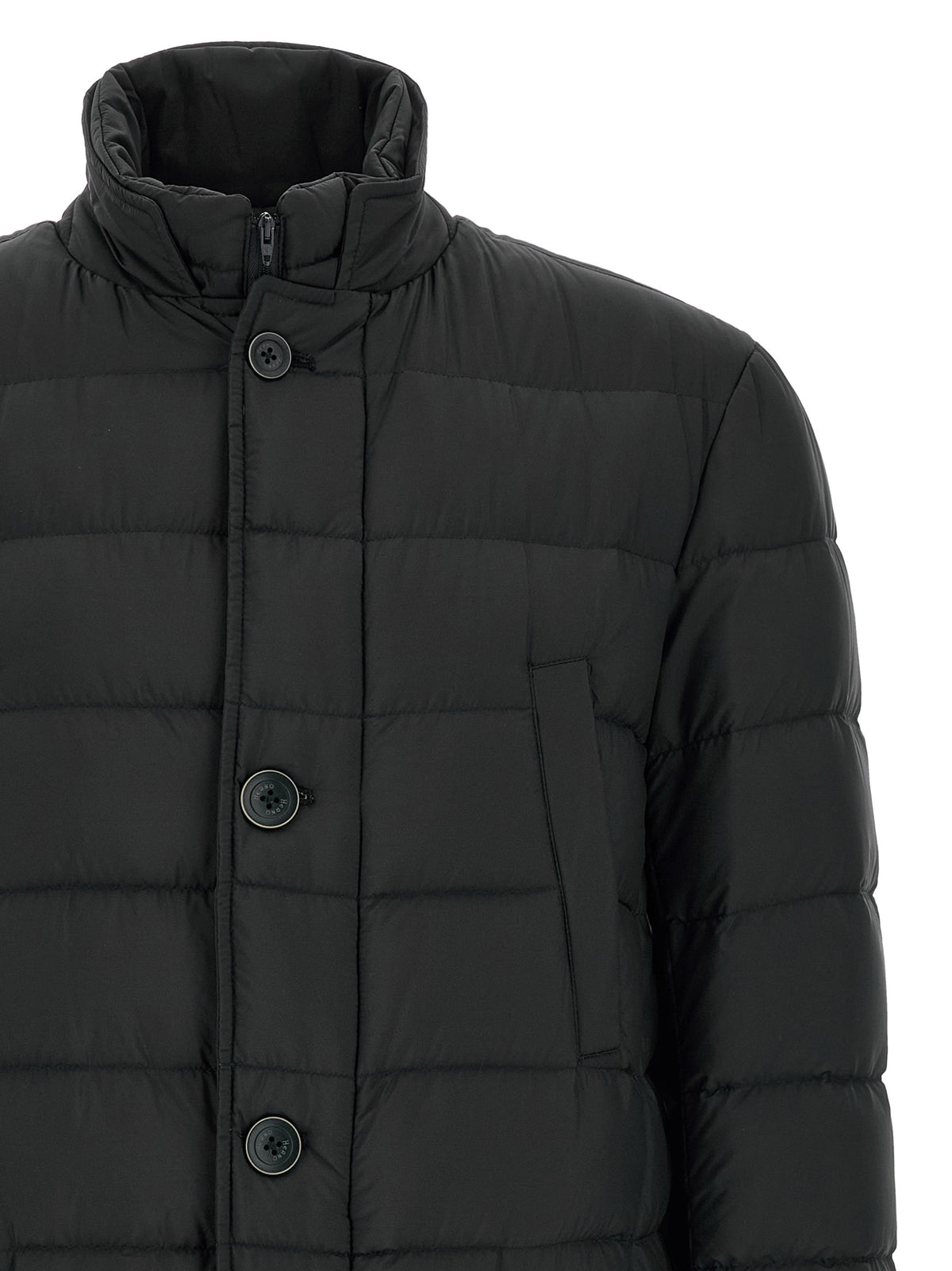 Herno Schwarze Polyamid-Jacke in voller Länge