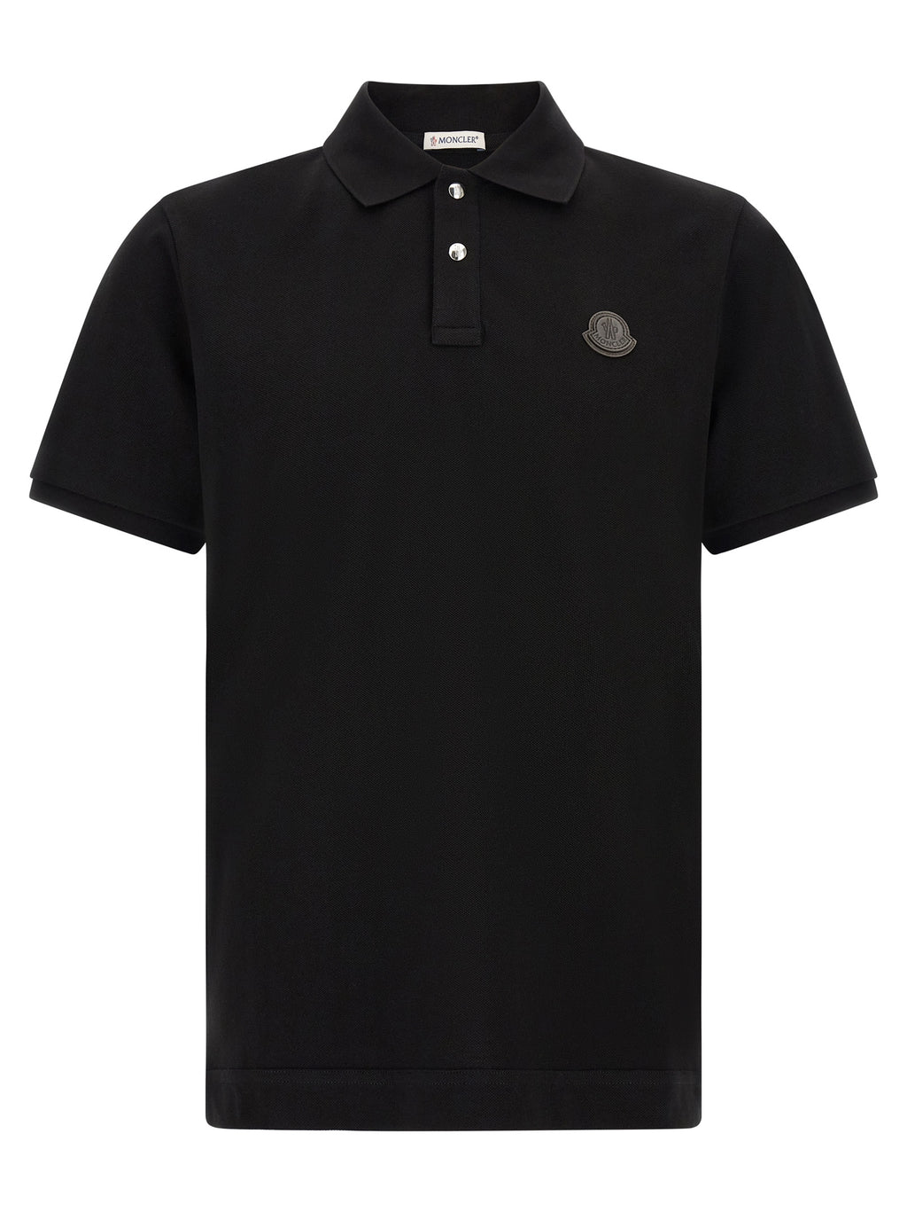 Moncler Polo-Shirt aus schwarzem Leder