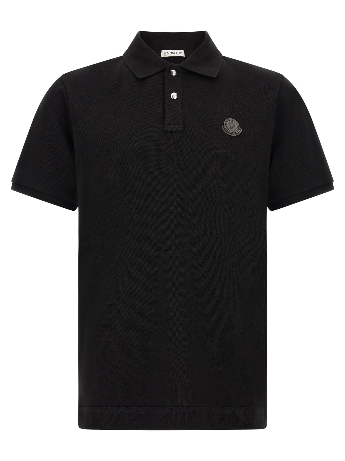 Moncler Polo-Shirt aus schwarzem Leder