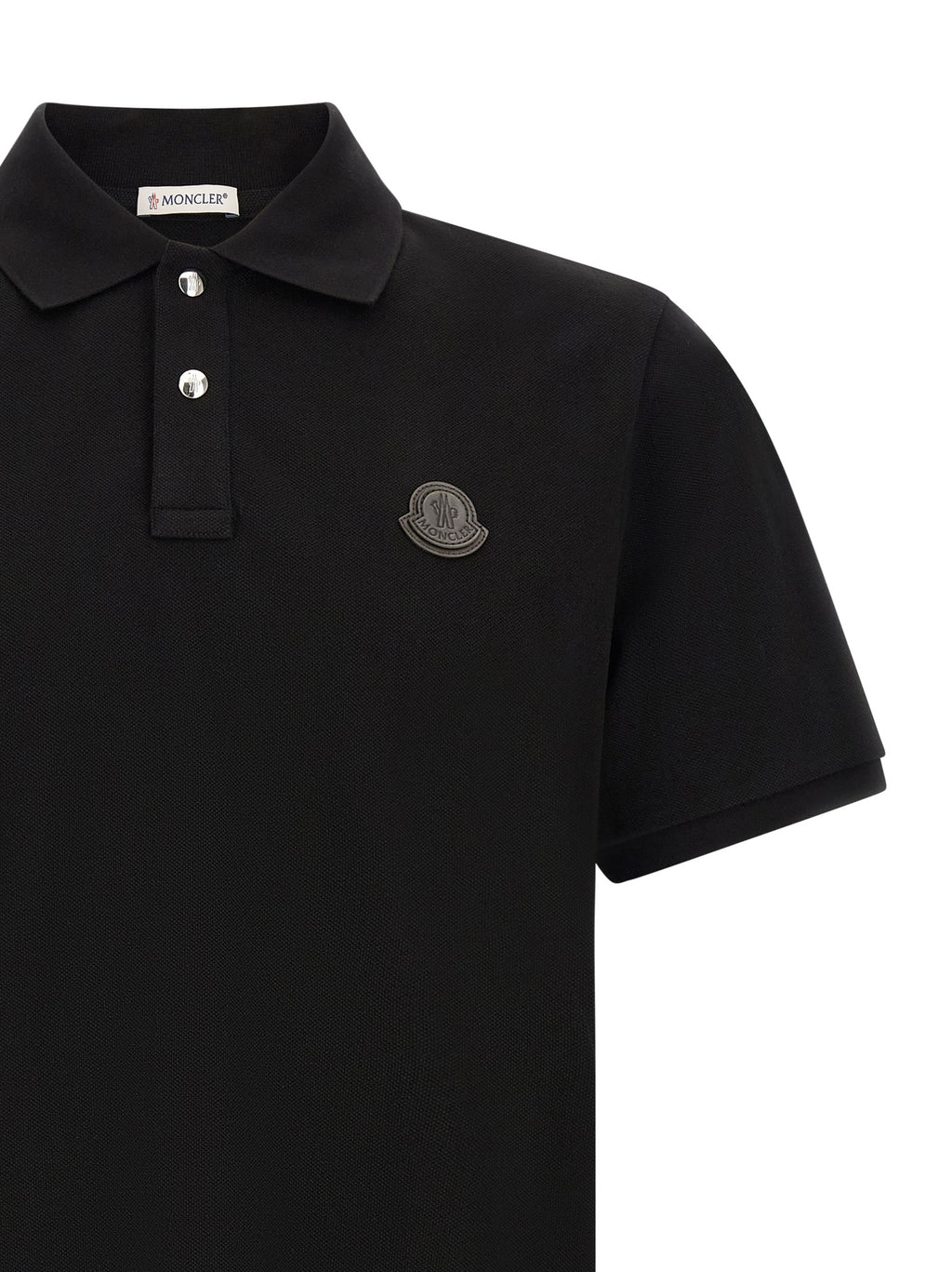 Moncler Polo-Shirt aus schwarzem Leder