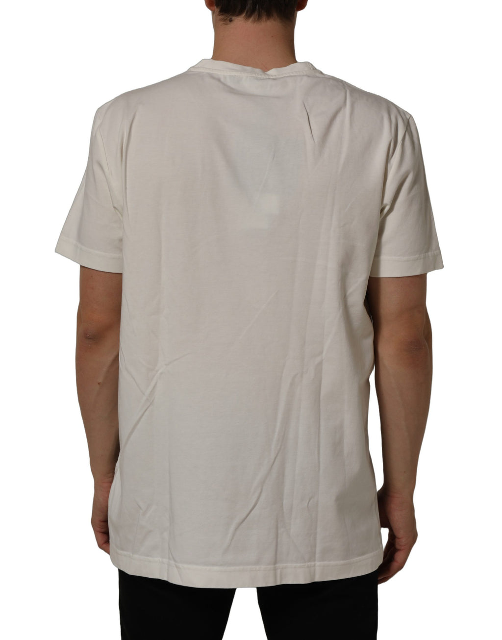 Dolce & Gabbana Baumwoll-Rundhals-T-Shirt mit weißem Bandana-Print