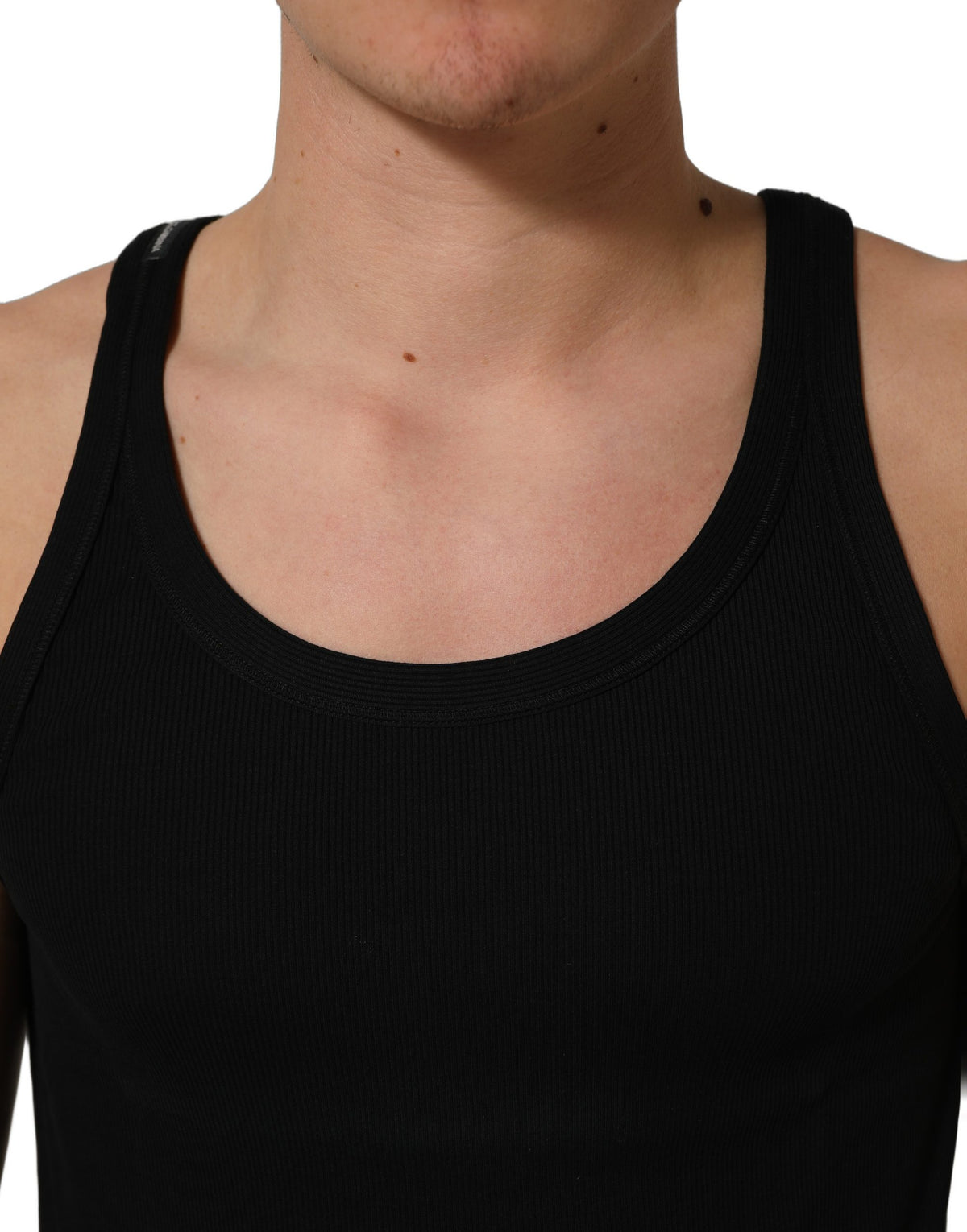 Dolce & Gabbana Schwarzes Tanktop Ärmellose Unterwäsche Herren T-Shirt