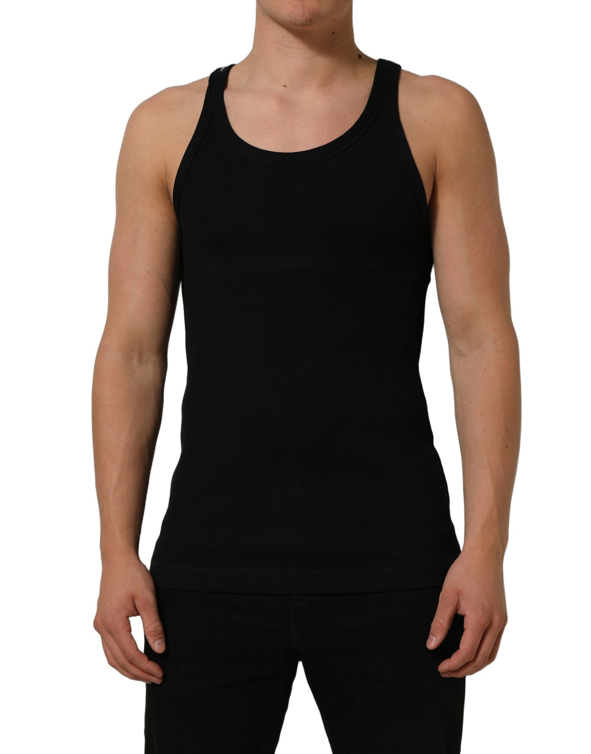 Dolce & Gabbana Schwarzes Tanktop Ärmellose Unterwäsche Herren T-Shirt