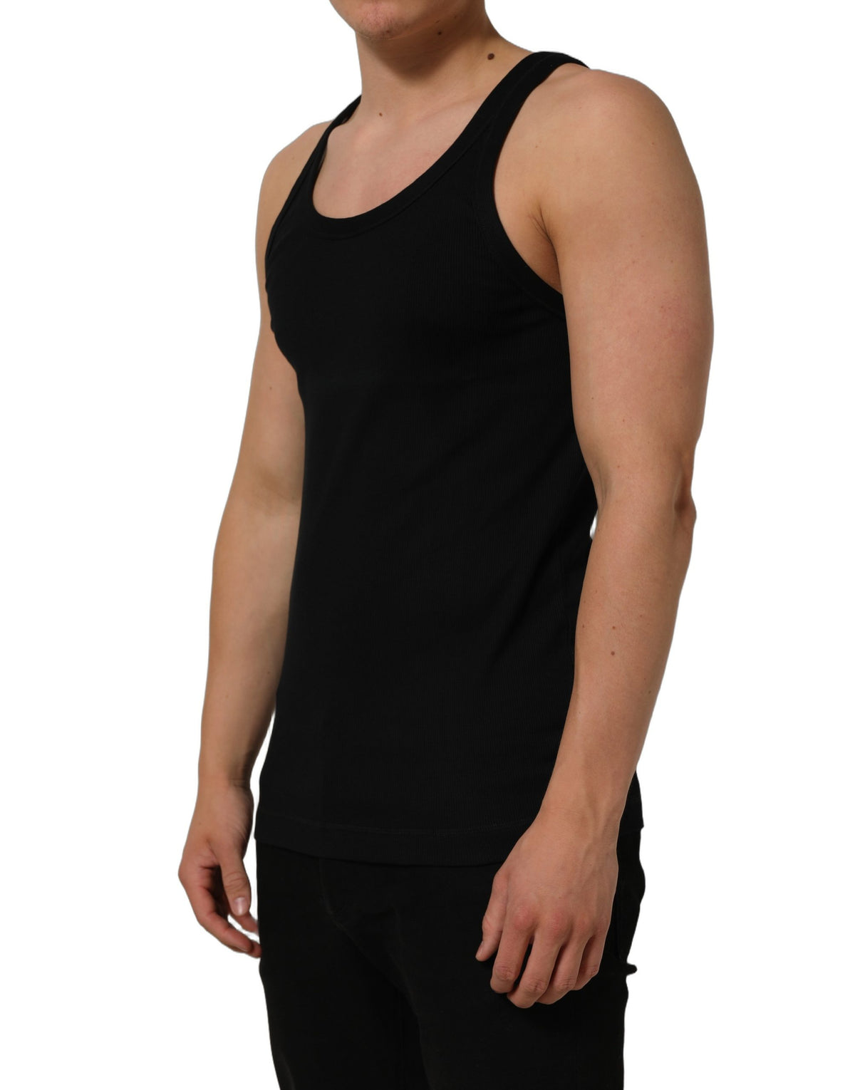 Dolce & Gabbana Schwarzes Tanktop Ärmellose Unterwäsche Herren T-Shirt