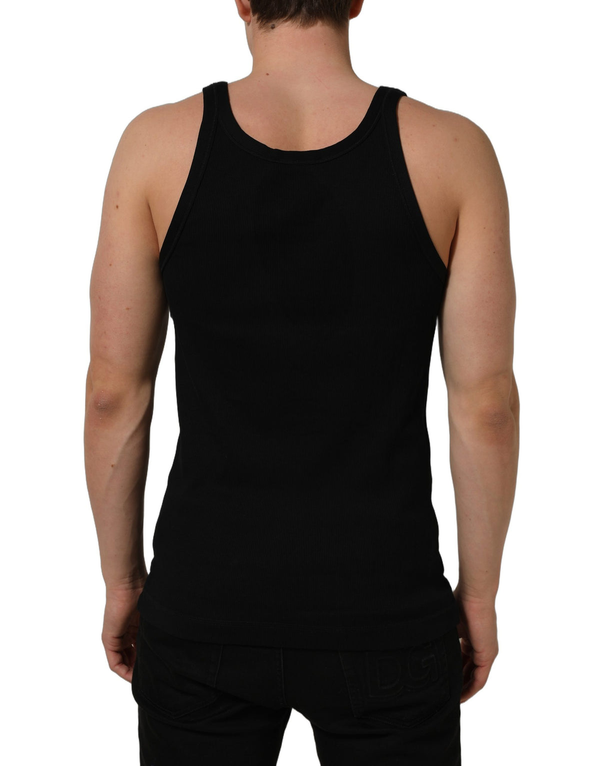 Dolce & Gabbana Schwarzes Tanktop Ärmellose Unterwäsche Herren T-Shirt