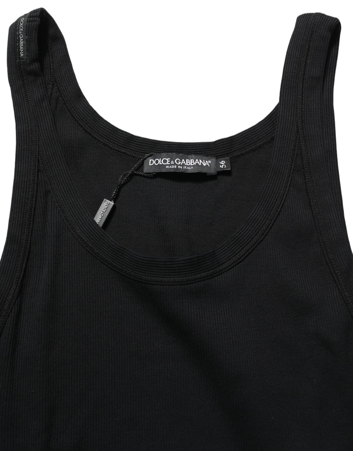 Dolce & Gabbana Schwarzes Tanktop Ärmellose Unterwäsche Herren T-Shirt