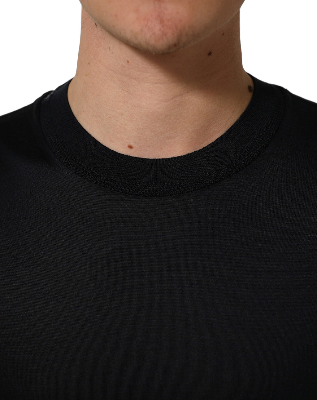 Dolce & Gabbana Blaues Baumwoll-T-Shirt mit Rundhalsausschnitt und kurzen Ärmeln