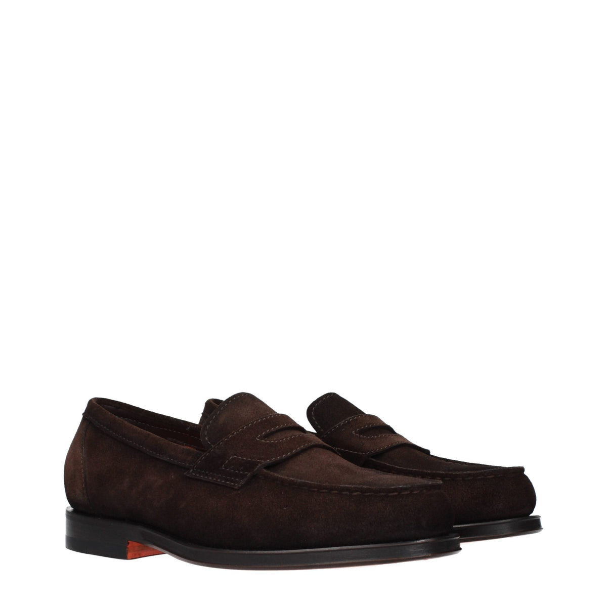 Santoni Slipper aus braunem Leder