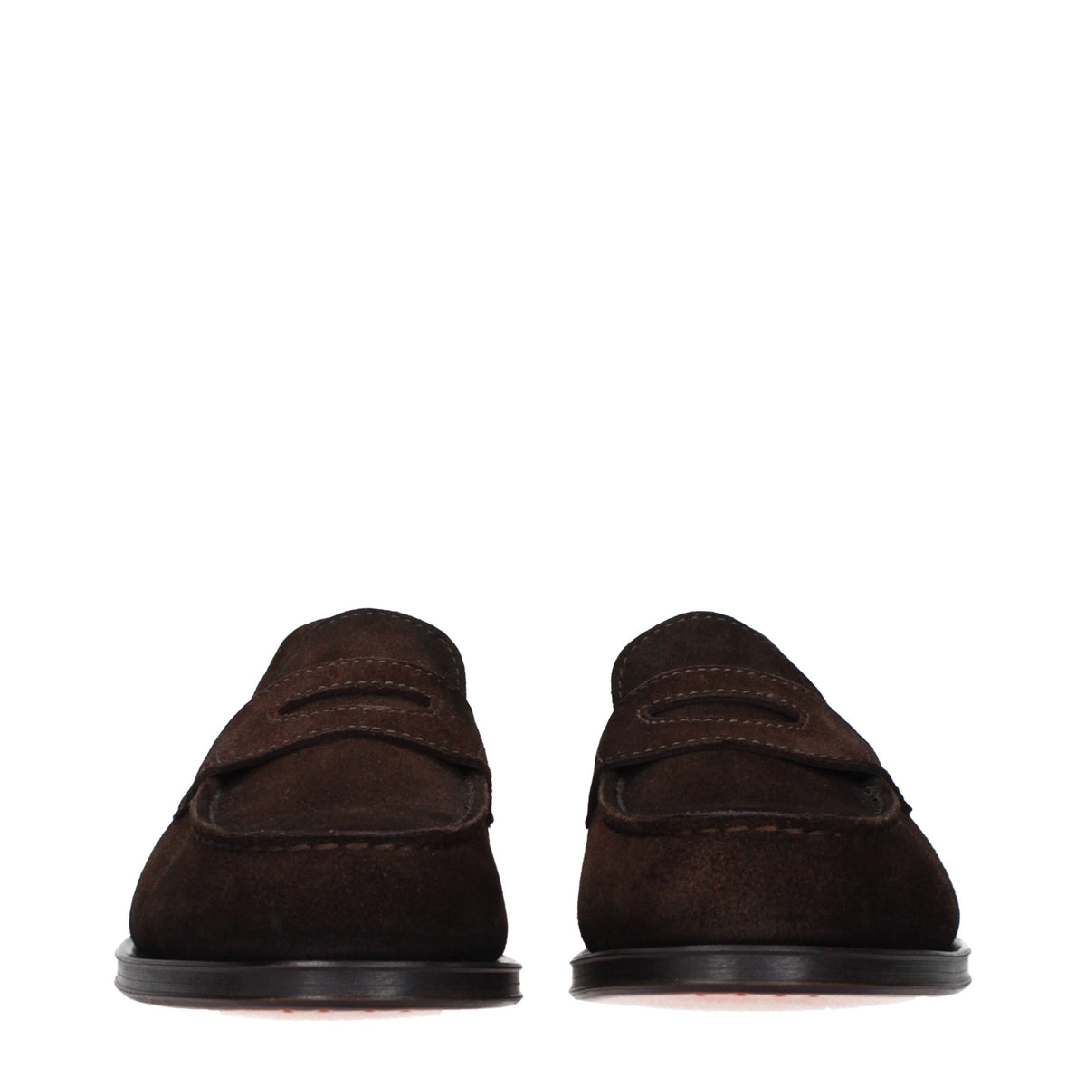 Santoni Slipper aus braunem Leder