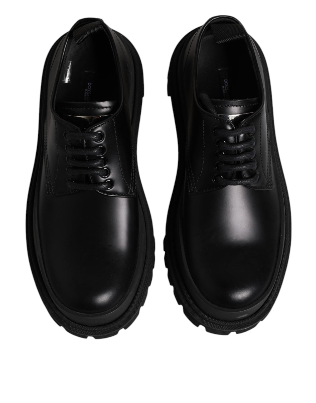Dolce & Gabbana Schwarze Hi-Trekking Derby-Schuhe aus Leder