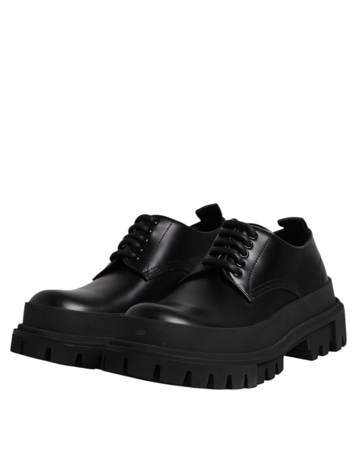 Dolce & Gabbana Schwarze Hi-Trekking Derby-Schuhe aus Leder