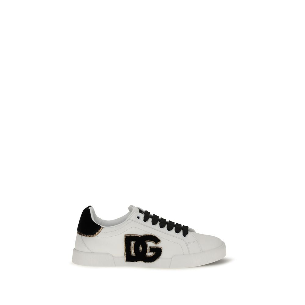 Dolce & Gabbana Weiße Kalbsleder Bos Taurus Low Top Sneaker