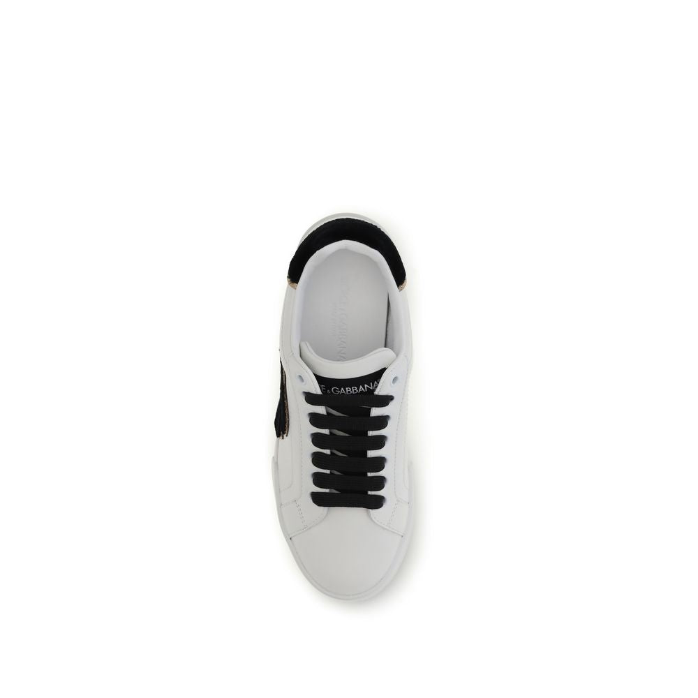Dolce & Gabbana Weiße Kalbsleder Bos Taurus Low Top Sneaker