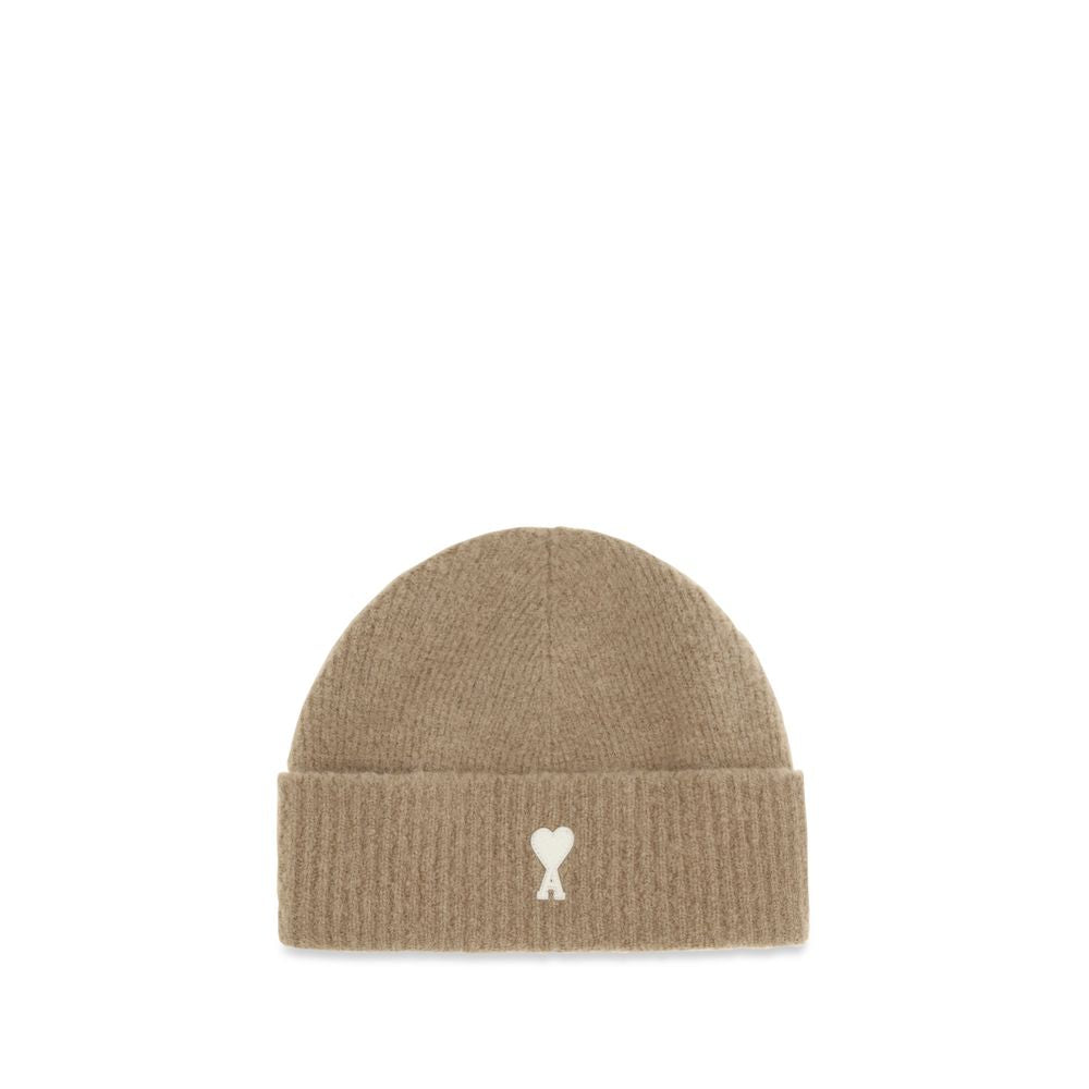 Ami Paris Beige Woll-Oves-Aries-Mütze