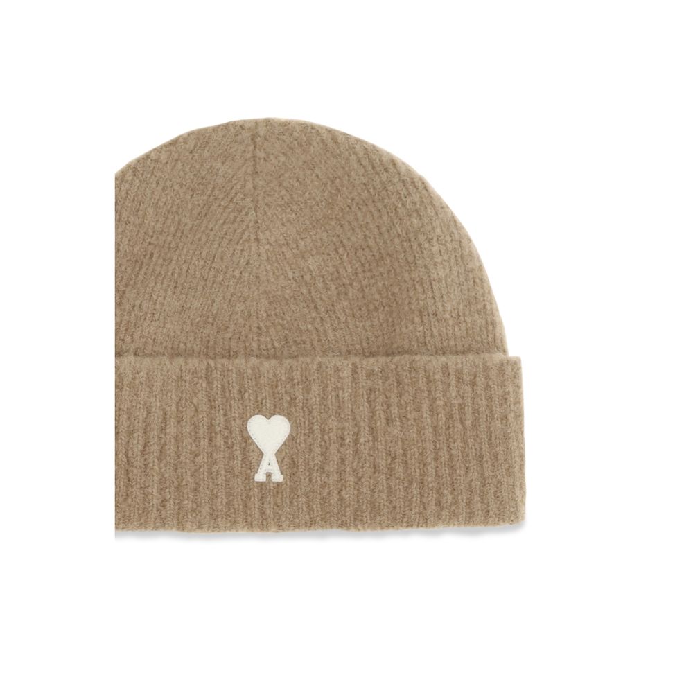 Ami Paris Beige Woll-Oves-Aries-Mütze