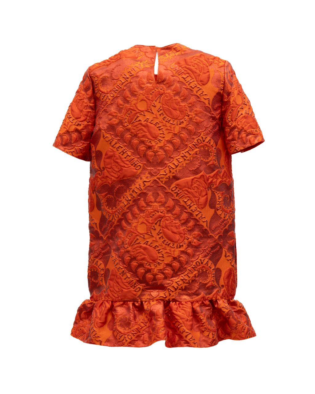Robe courte orange à volants Valentino Garavani
