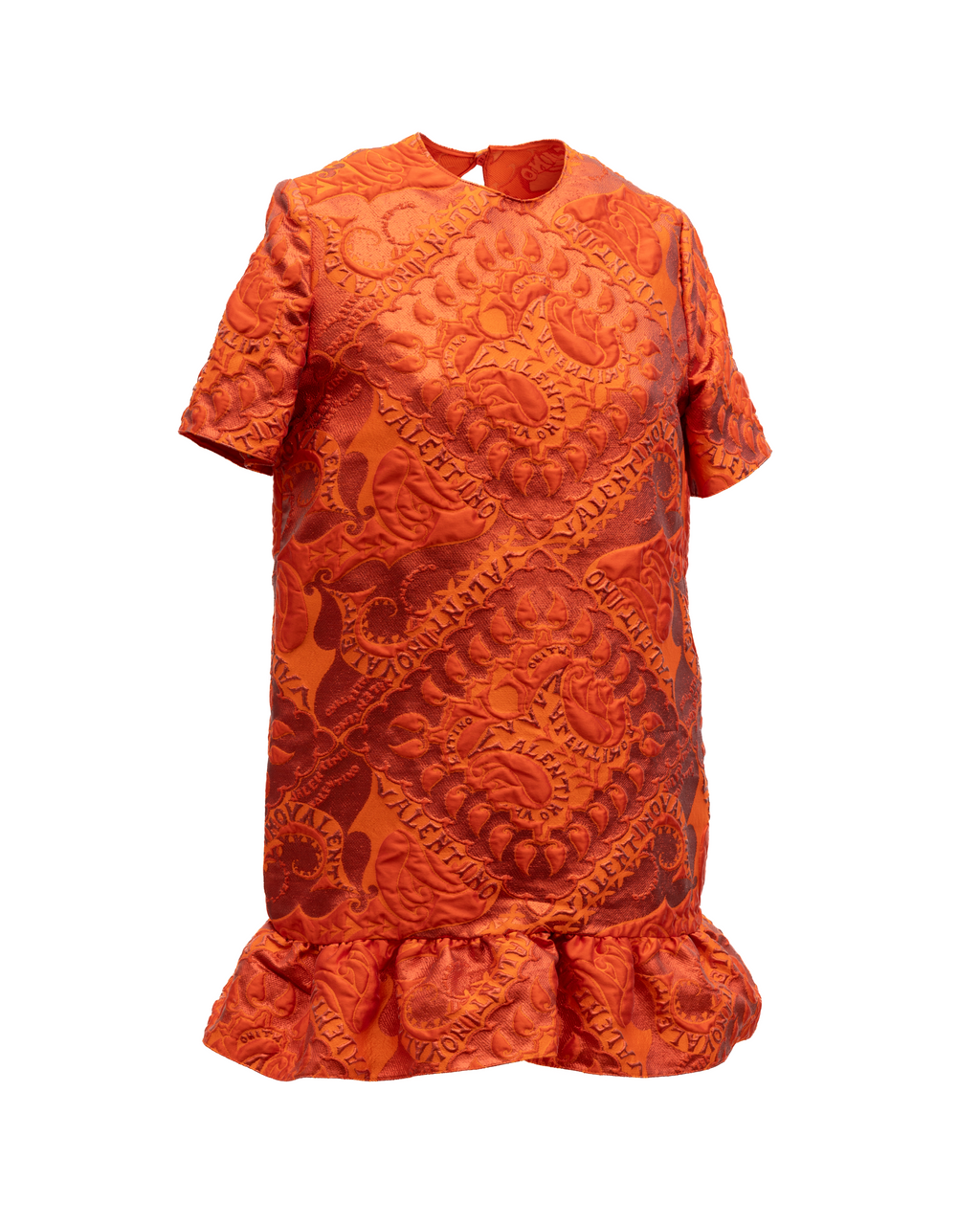 Robe courte orange à volants Valentino Garavani