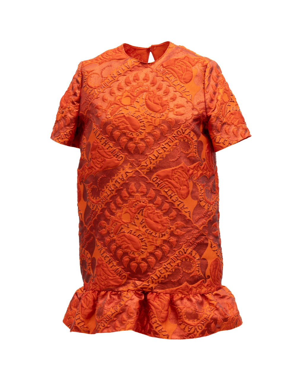 Robe courte orange à volants Valentino Garavani