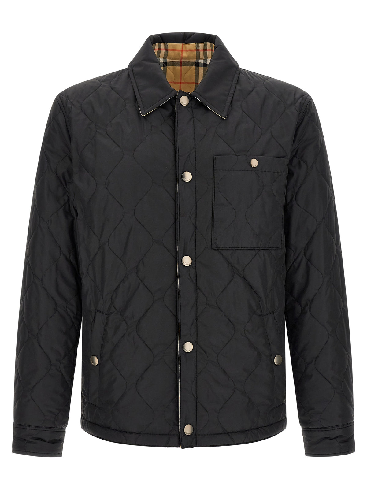Burberry Schwarze, durchgehende Jacke aus Polyamid