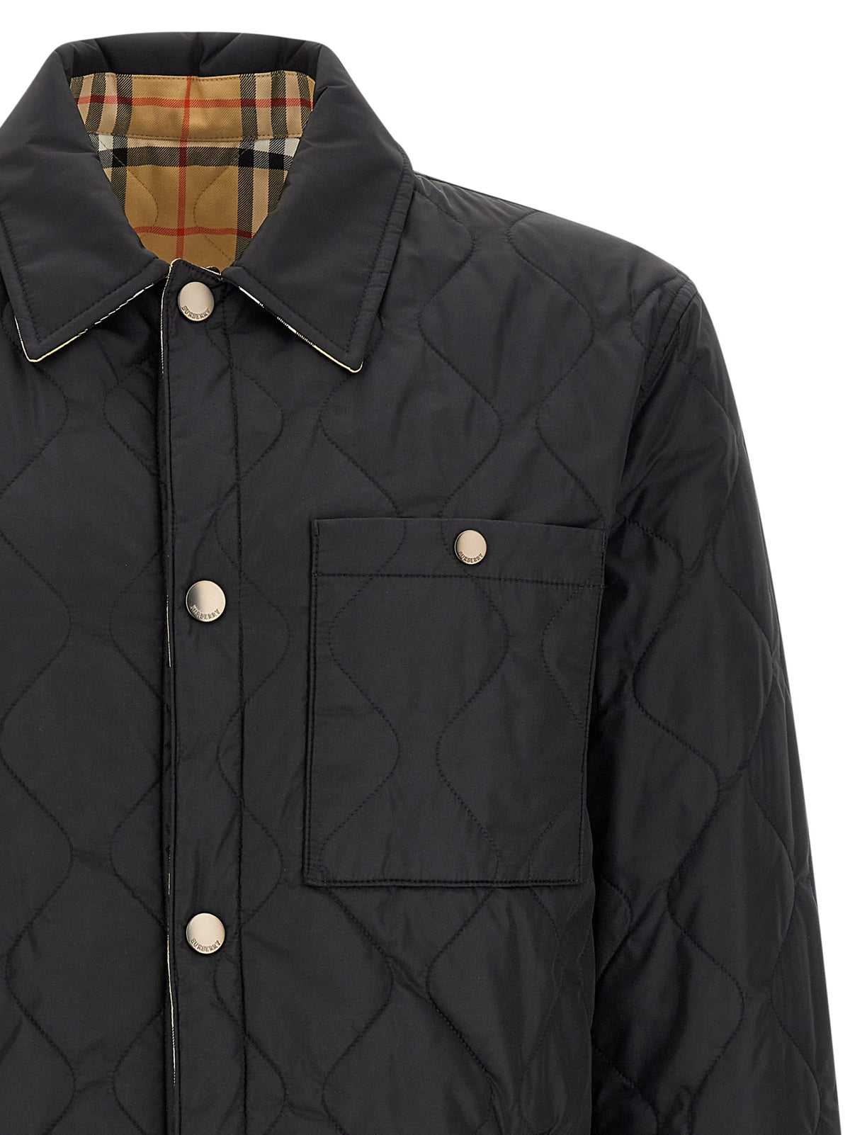 Burberry Schwarze, durchgehende Jacke aus Polyamid