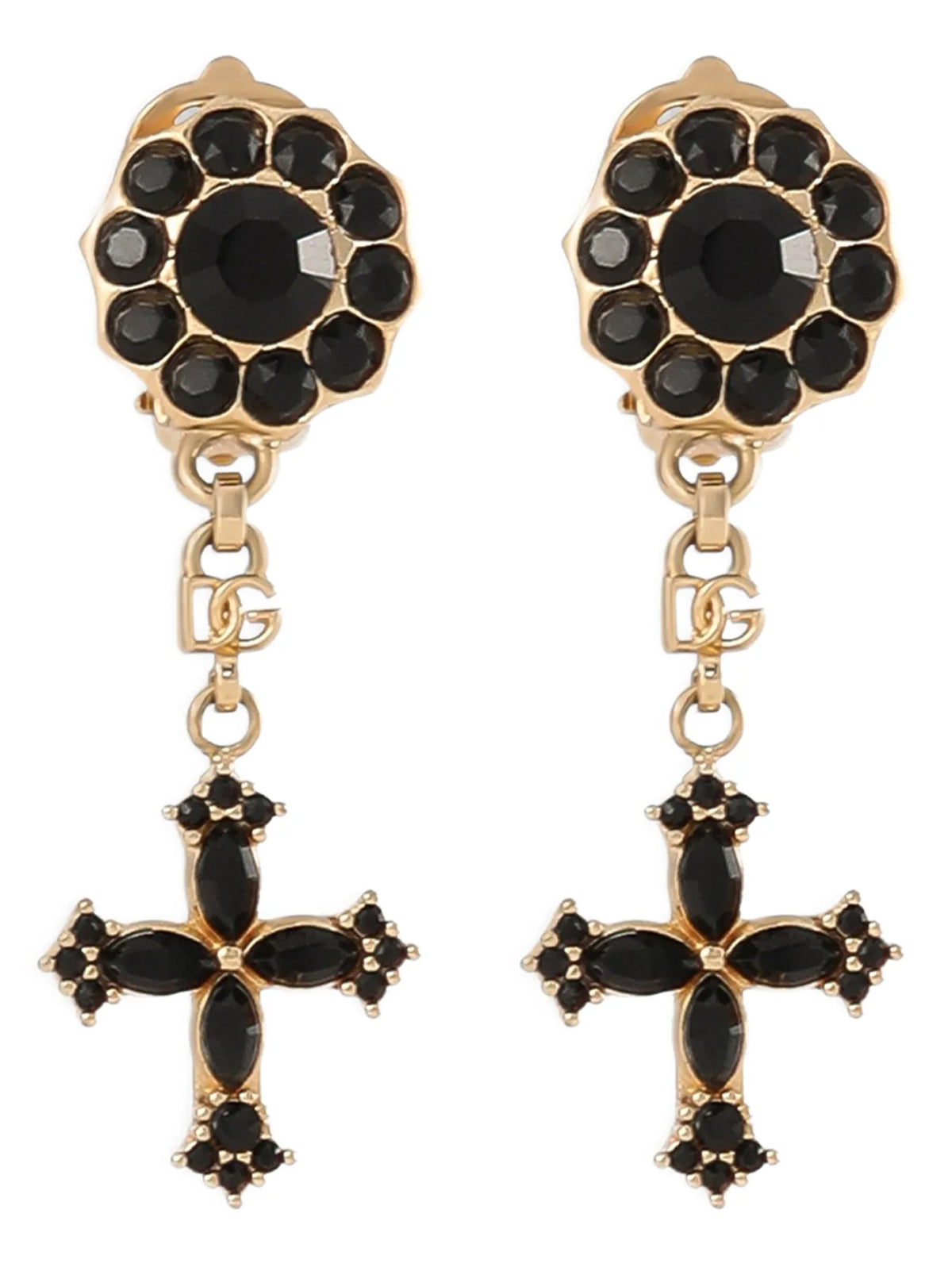 Dolce & Gabbana Schwarze Messing-Ohrringe