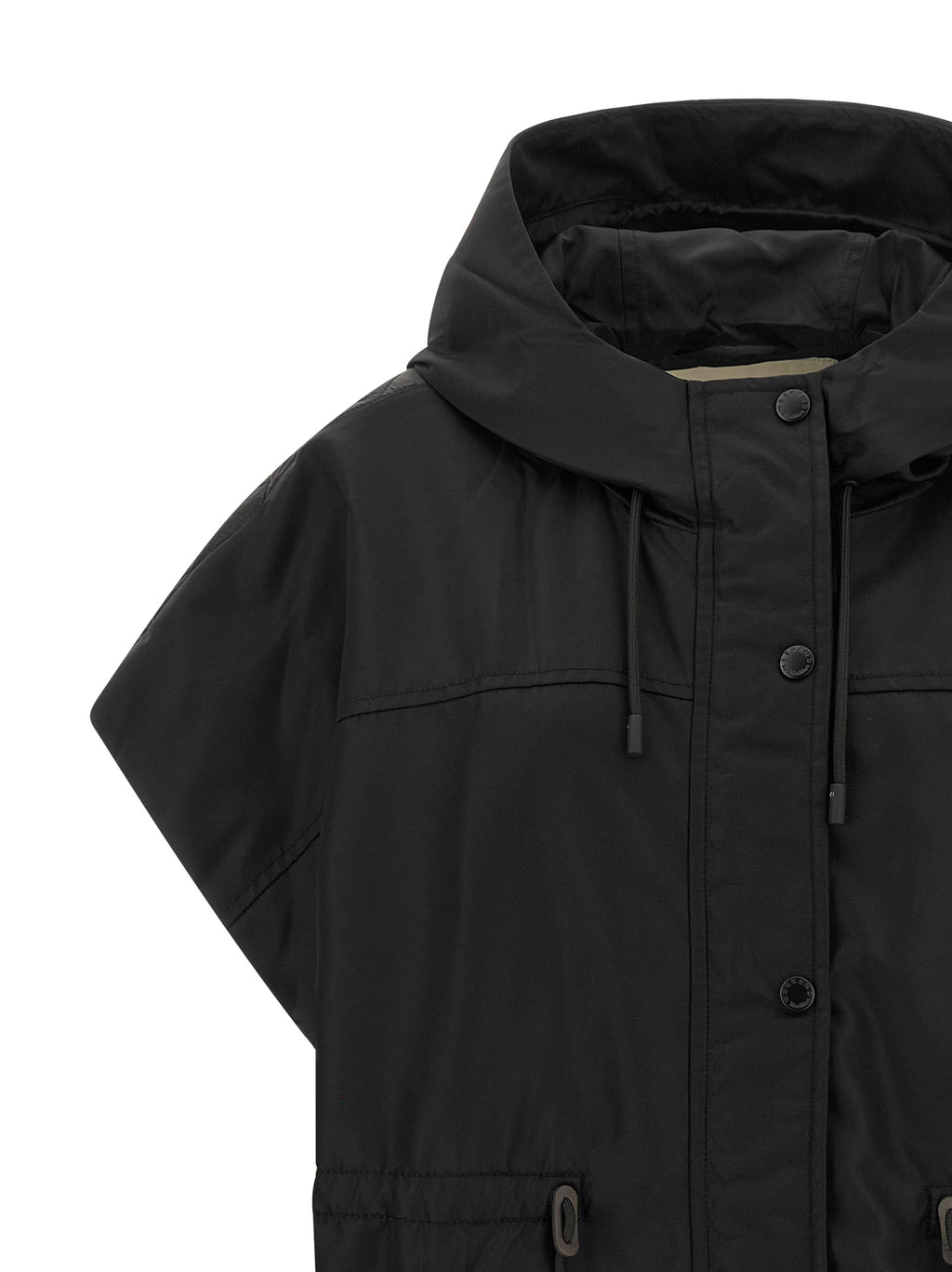 Max Mara Schwarze ärmellose Jacke aus Polyamid