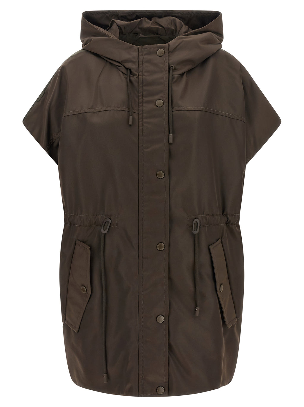 Max Mara Braune ärmellose Jacke aus Polyamid