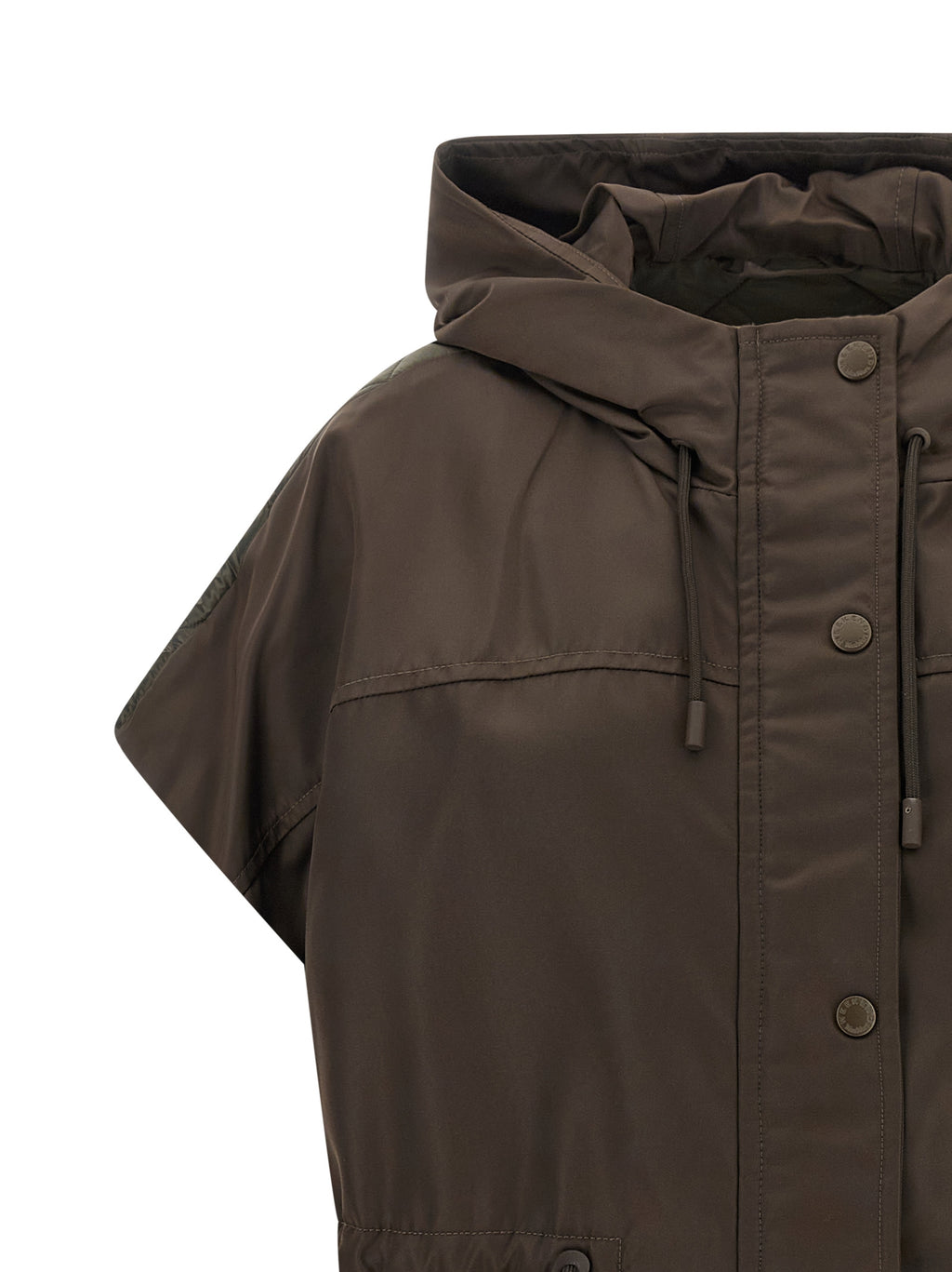 Max Mara Braune ärmellose Jacke aus Polyamid