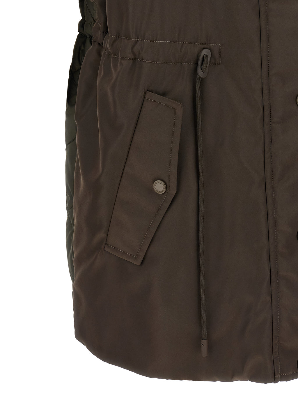 Max Mara Braune ärmellose Jacke aus Polyamid