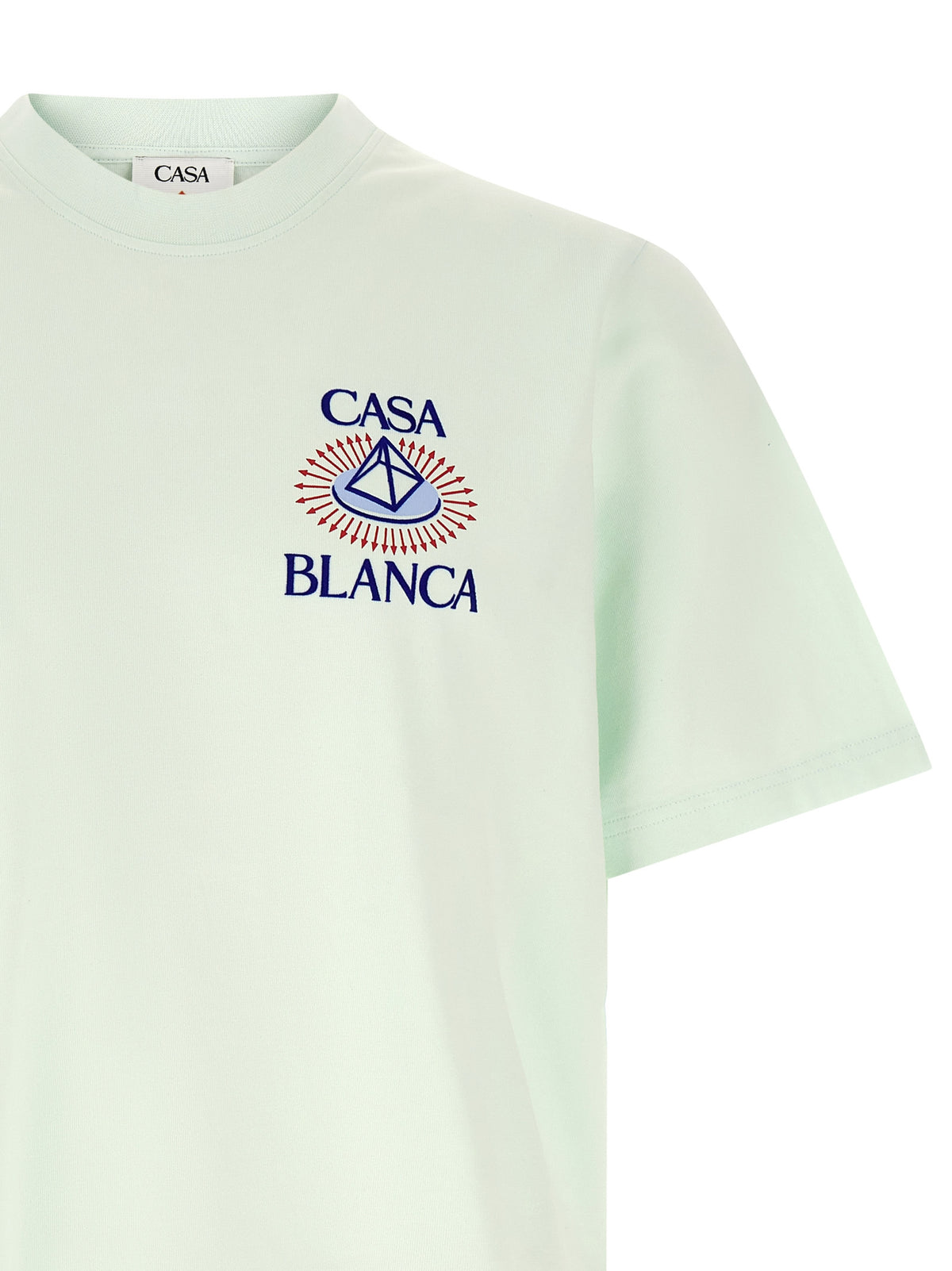 Casablanca Blaues T-Shirt aus Bio-Baumwolle
