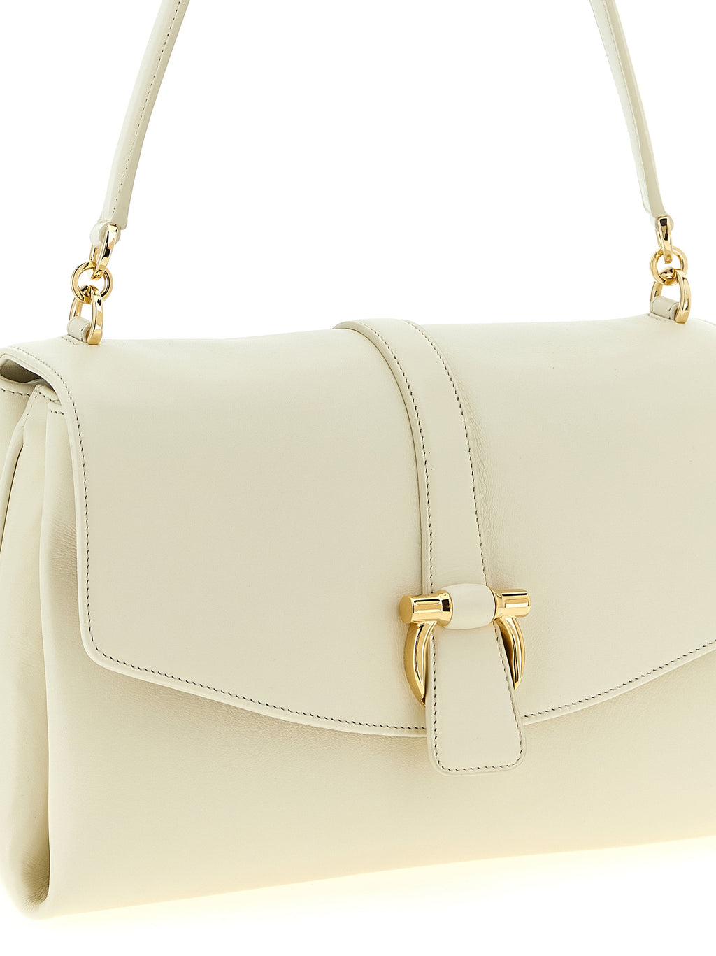 Ferragamo Schultertasche aus weißem Kalbsleder