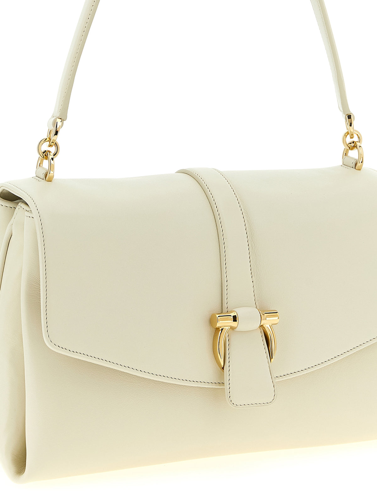 Ferragamo Schultertasche aus weißem Kalbsleder