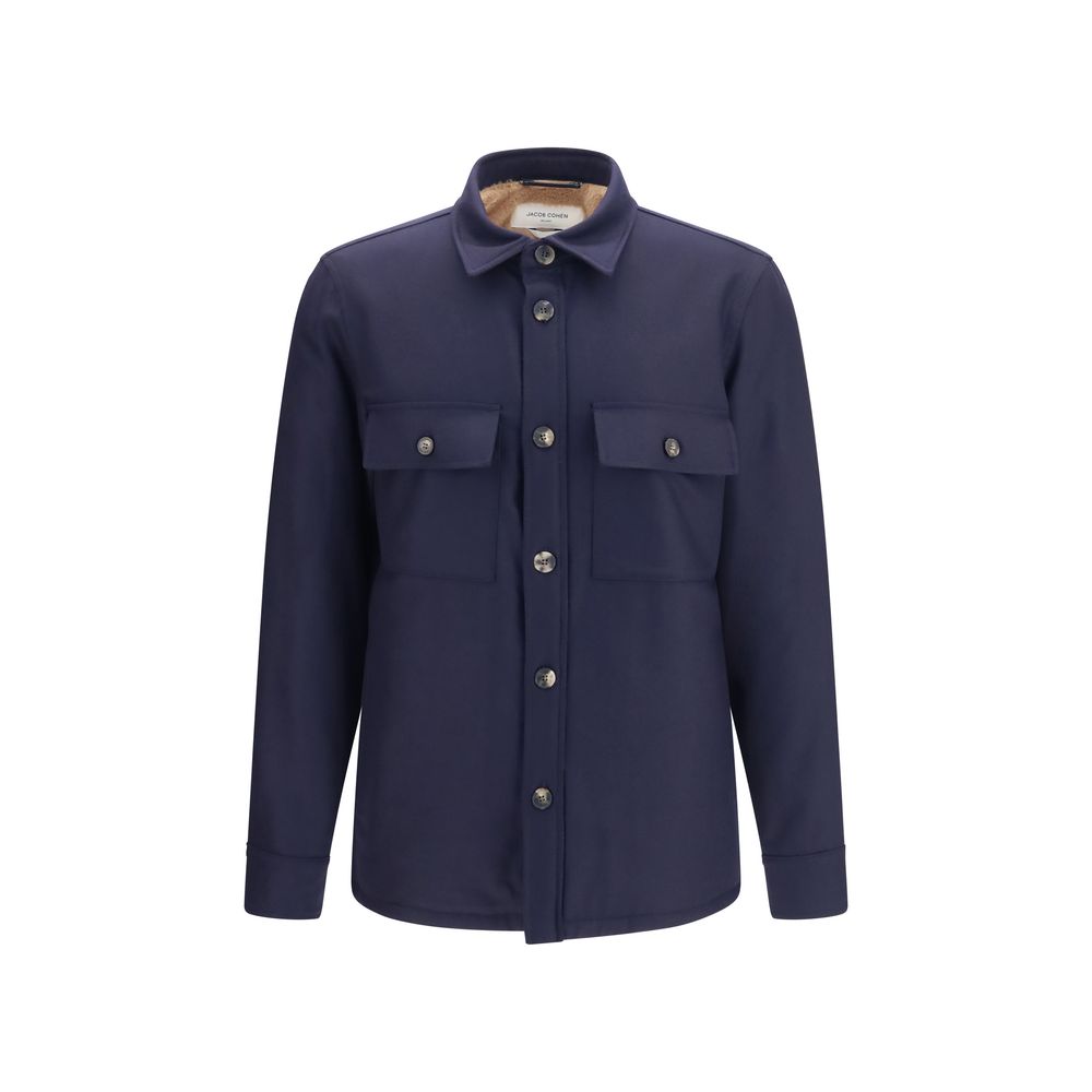 Jacob Cohen Blue Wool Oves Aries Durchgehende Jacke