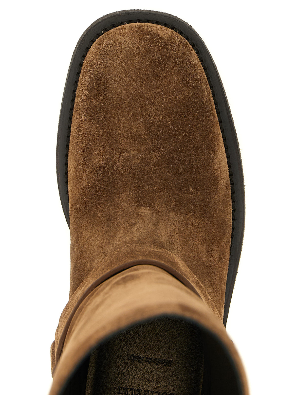 Brunello Cucinelli Braun Kalbsleder Overknee