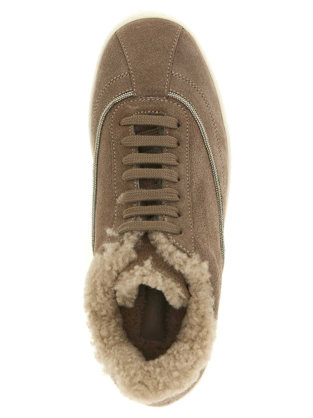 Fabiana Filippi Beige Wildleder Low-Top Sneaker