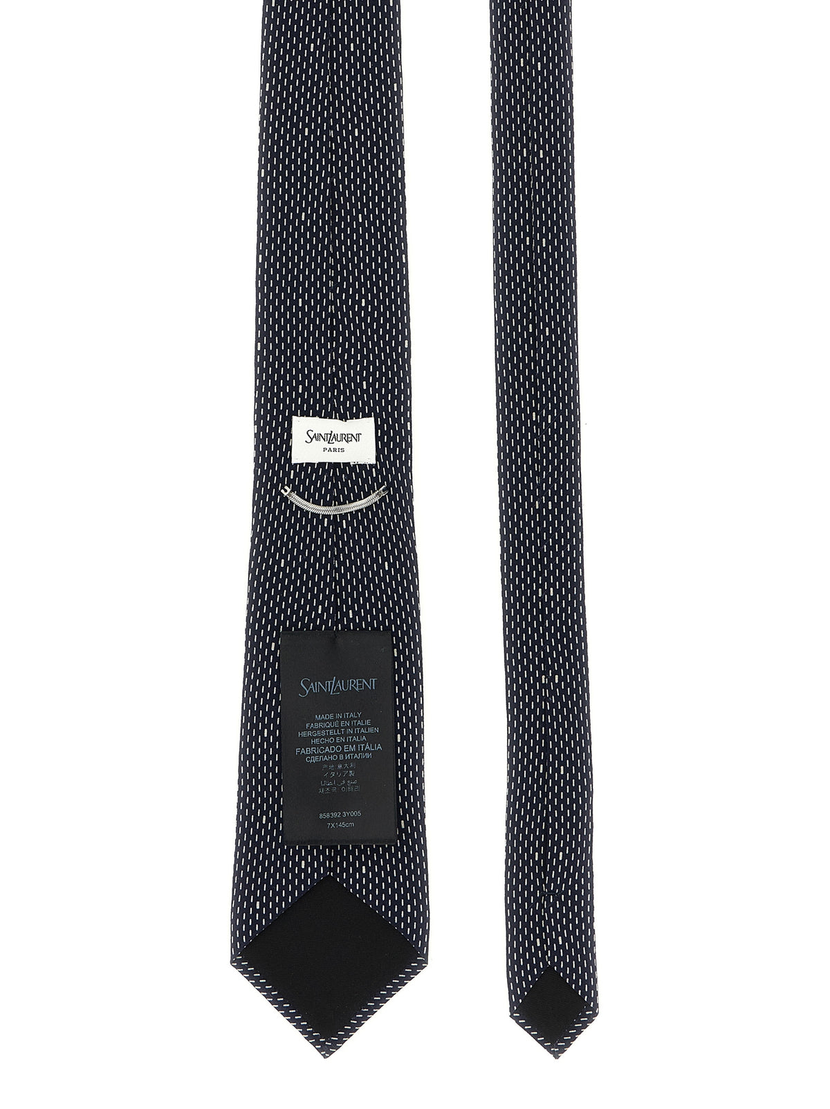 Saint Laurent Blaue Seidenkrawatte