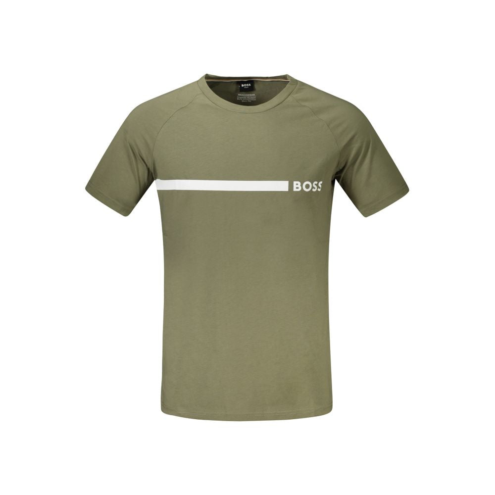 Hugo Boss Grünes Baumwoll-Herren-T-Shirt