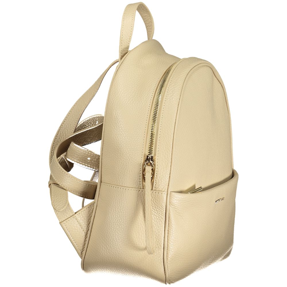 Coccinelle Beige Leder Damen Rucksack