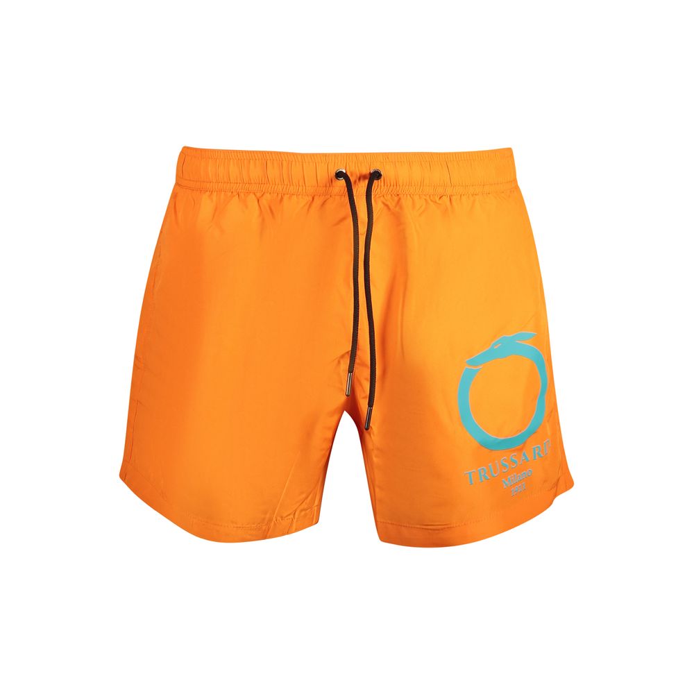 Trussardi Orange Polyester Herren Badeshorts