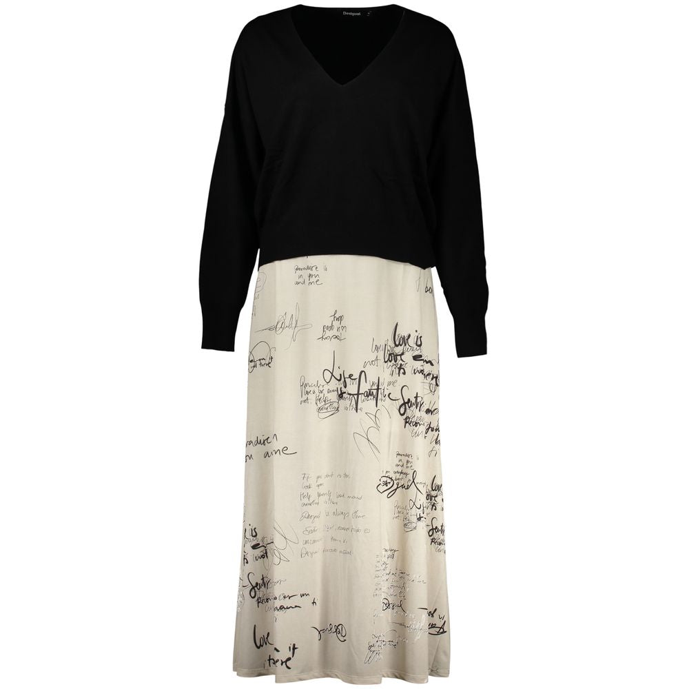 Desigual Bianco Polyester Damen Kleid