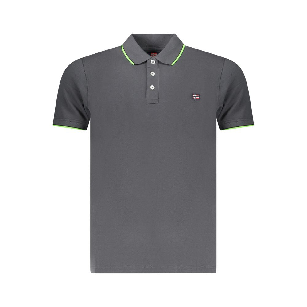 Norwegen 1963 Graues Herren-Poloshirt aus Baumwolle